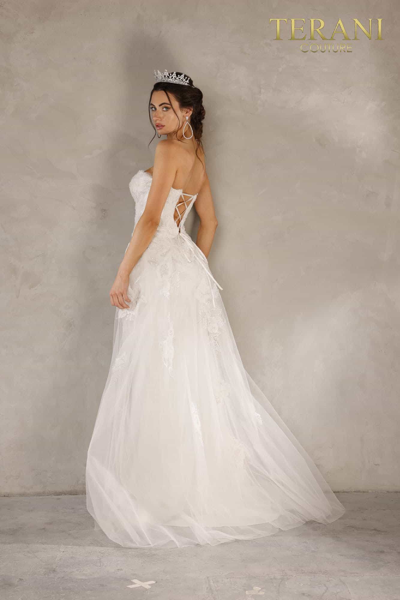 I Dress Cute Strapless Plunging V-Neckline Embroidered A-Line Dress - 2111P4055 - Image 2