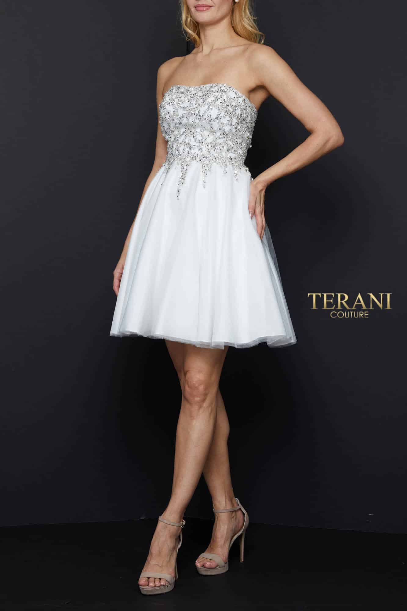 I Dress Cute Straight Across Neckline Short Dress - 2011P1017