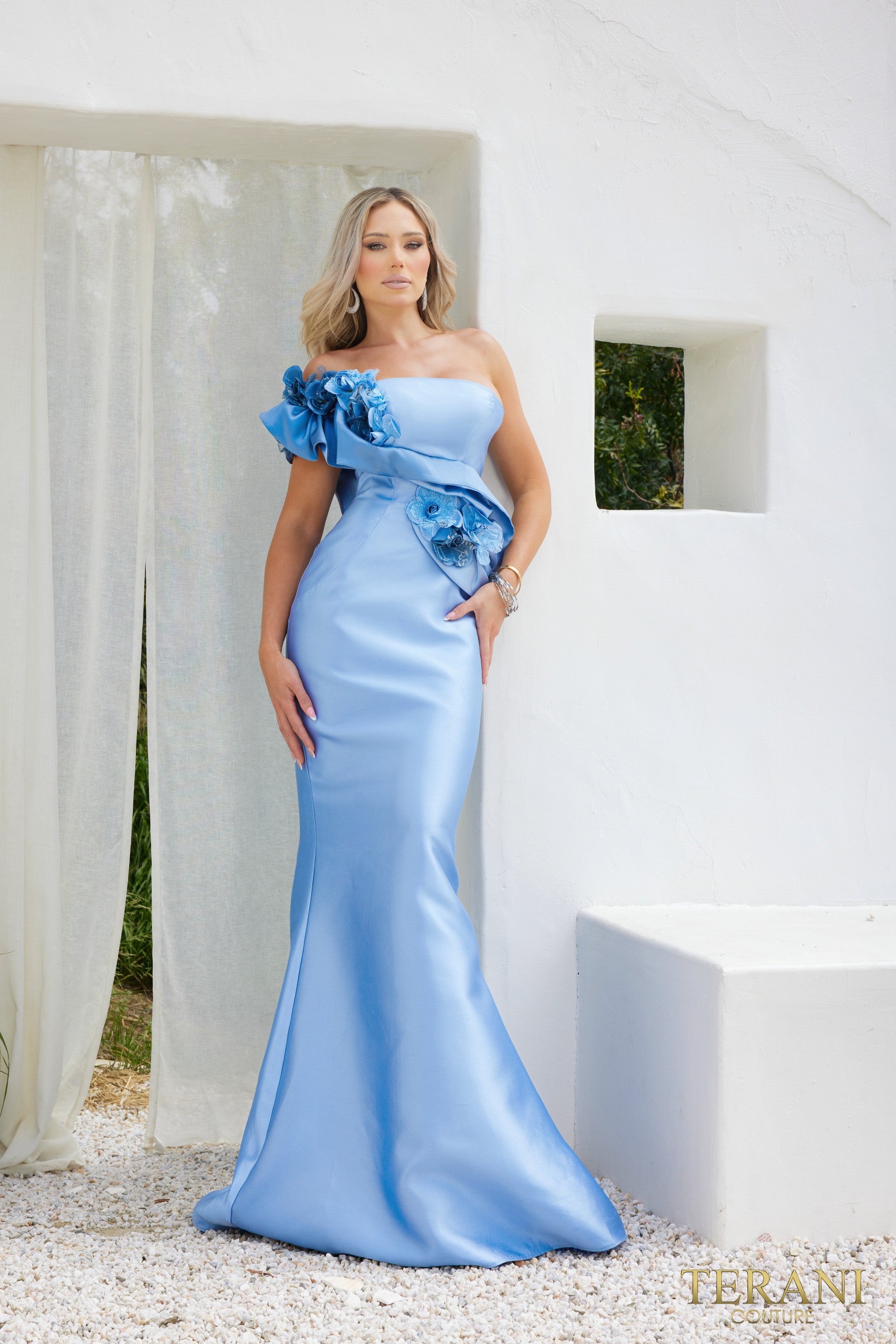 I Dress Cute Terani Couture 2011E2424 Asymmetric One-Shoulder Gown - Image 3