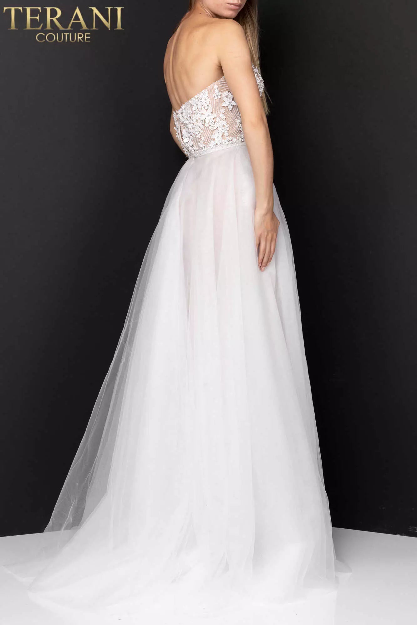 I Dress Cute Sweetheart neckline beaded prom gown with tulle over-skirt – 2011P1055 - Image 2