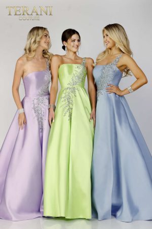 Terani Couture 231P0175 Mikado Prom Gown, Sleek and Sophisticated