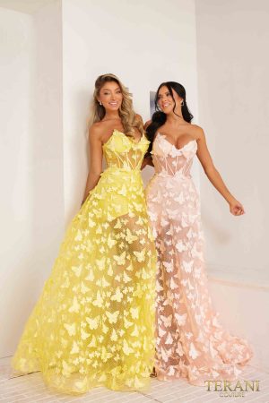 Terani Couture 241P2086 Formal-Ready Strapless Neckline A-Line Gown