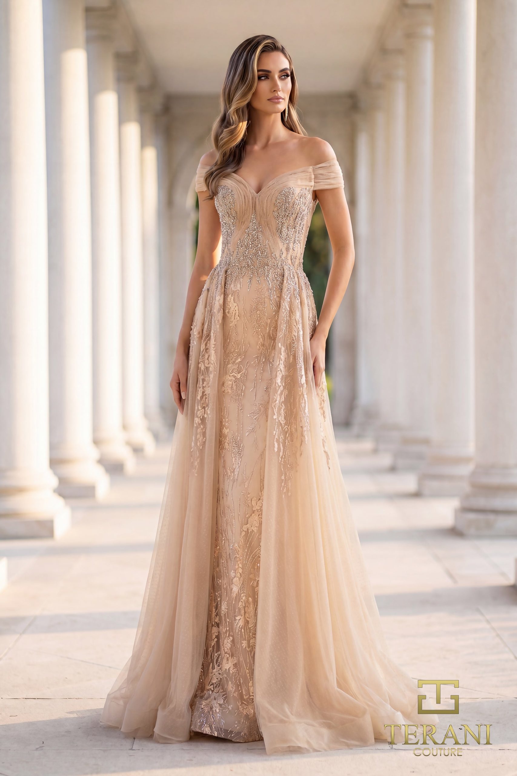 I Dress Cute Terani Couture 242M3347 Tulle Off-Shoulder Sweetheart Ballgown