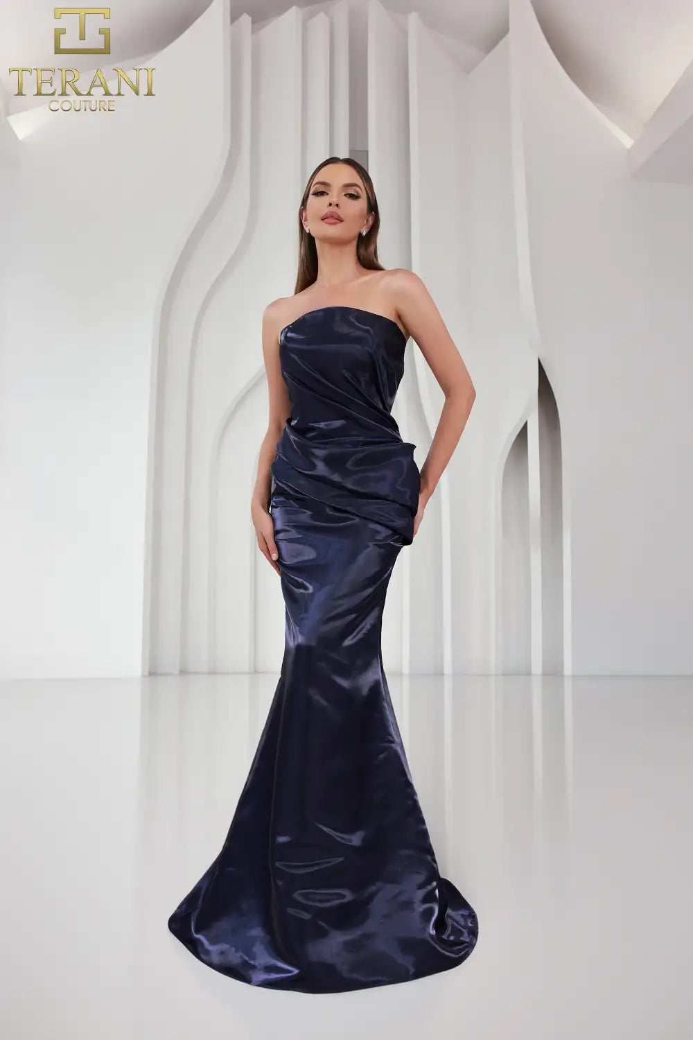 I Dress Cute Terani Couture 251E4231 Long Shimmer Sheath Dress - Image 4