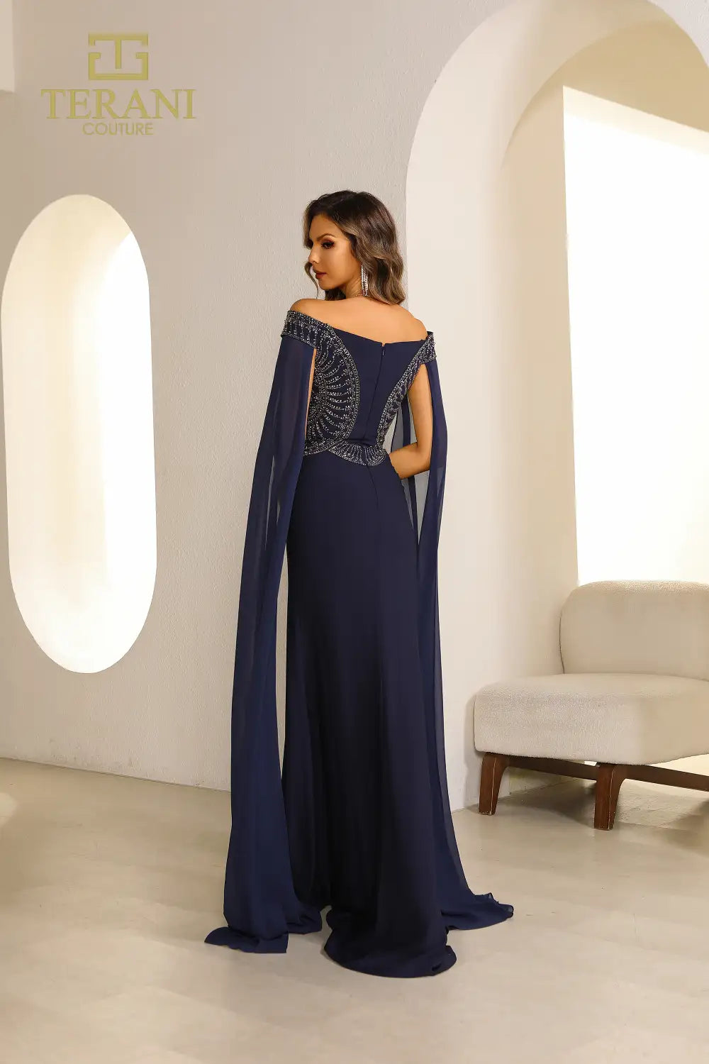 I Dress Cute Terani Couture 251M4580 Jersey Off-Shoulder Bodycon Gown - Image 2