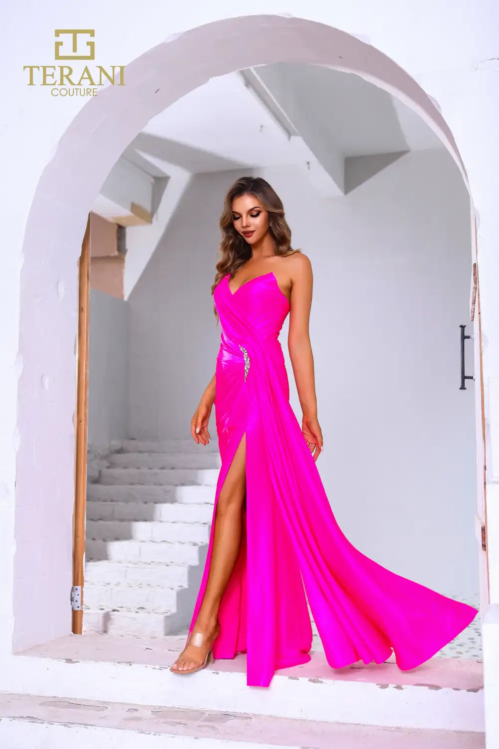 I Dress Cute Terani Couture 251P4055 Stretch Metallic Sweetheart Strapless Fit-and-Flare Gown - Image 9