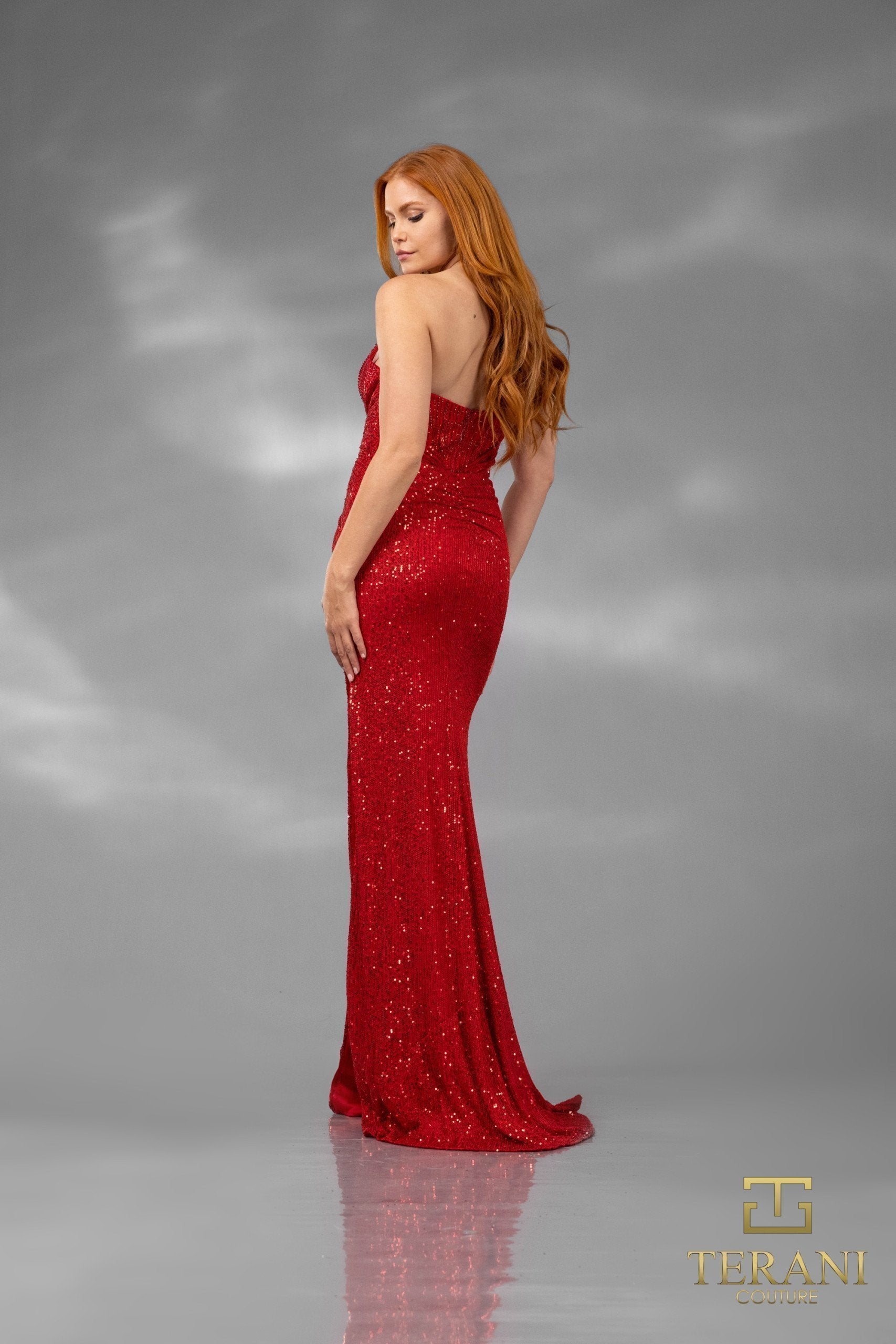 I Dress Cute Terani Couture 251P4519 Beaded Tulle Sweetheart Strapless Fit-and-Flare Gown - Image 2