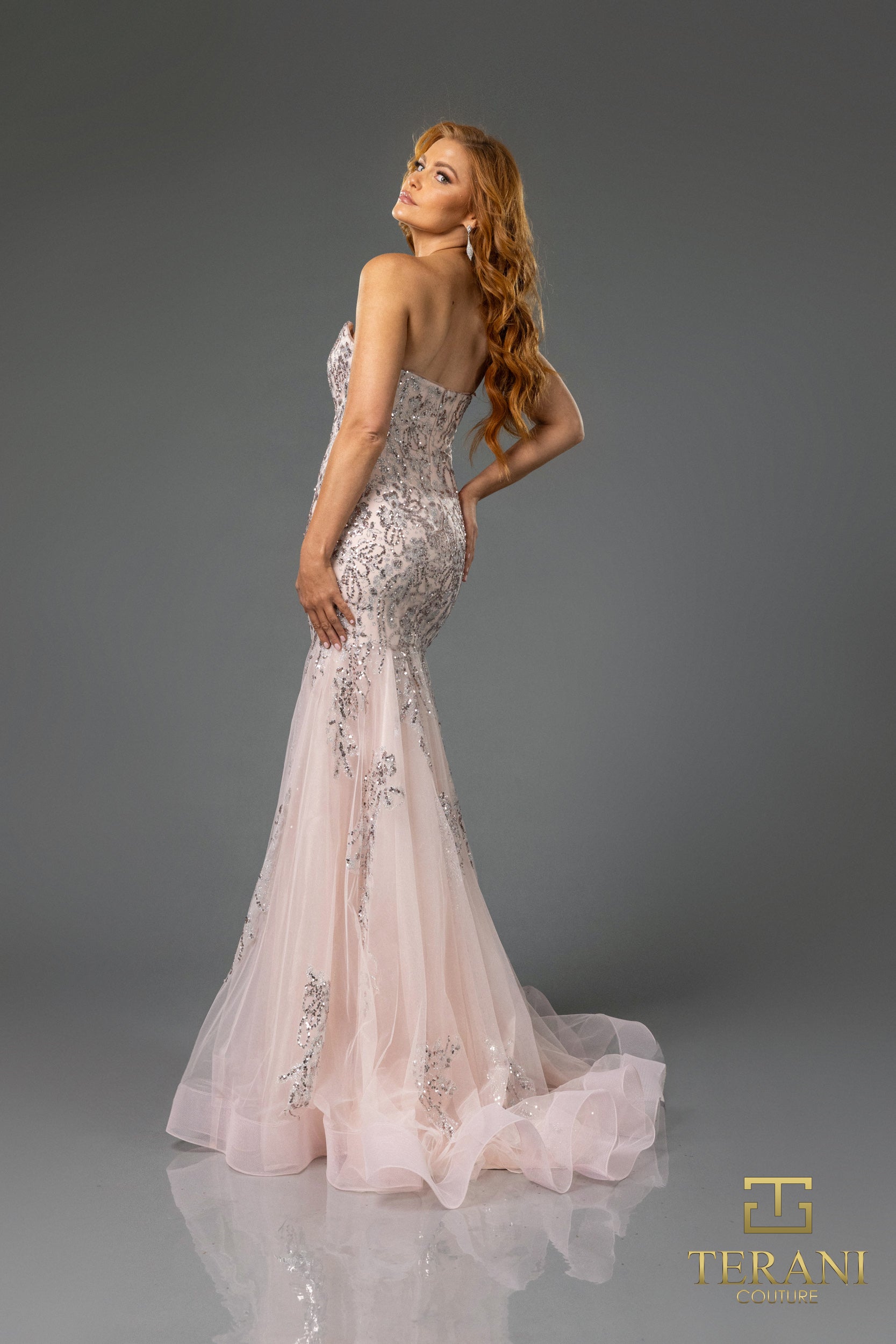 I Dress Cute Terani Couture 251P4641 Tulle Sweetheart Strapless Trumpet Gown - Image 4