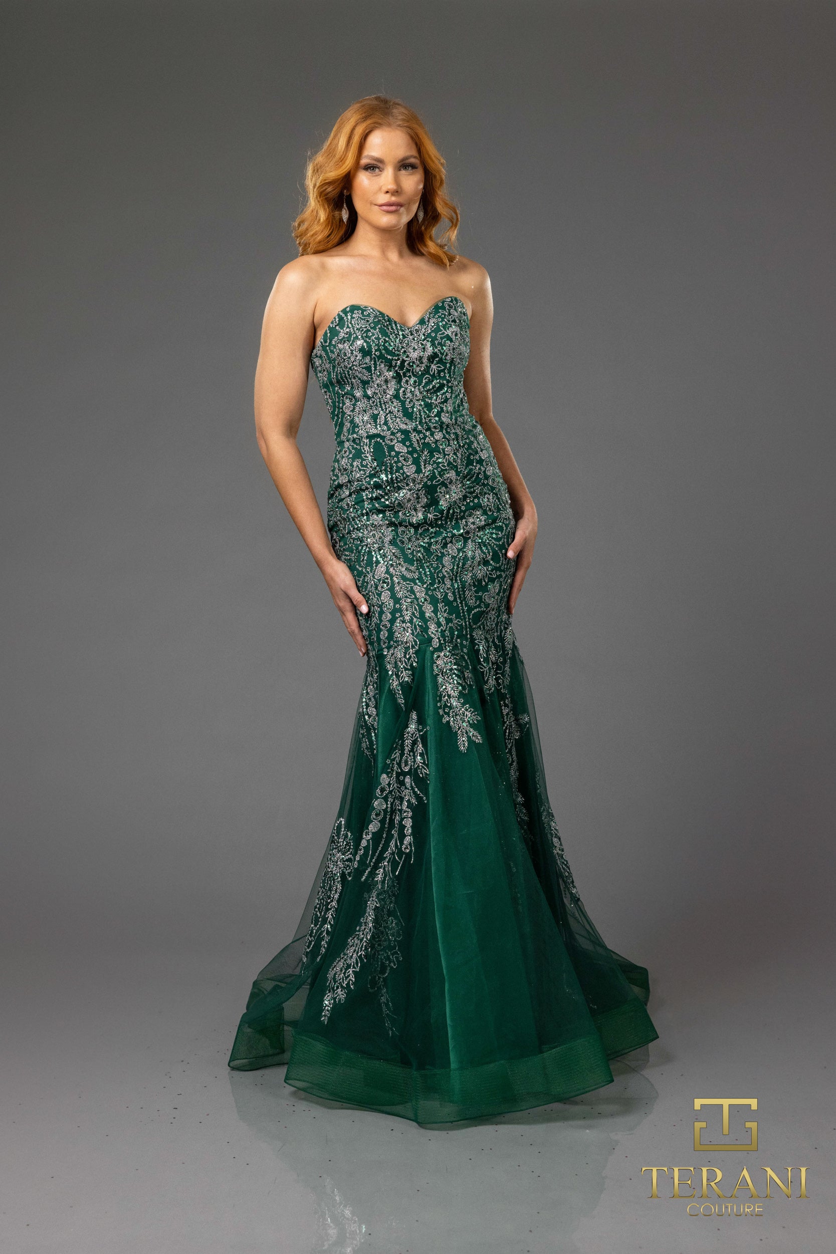 I Dress Cute Terani Couture 251P4641 Tulle Sweetheart Strapless Trumpet Gown - Image 5