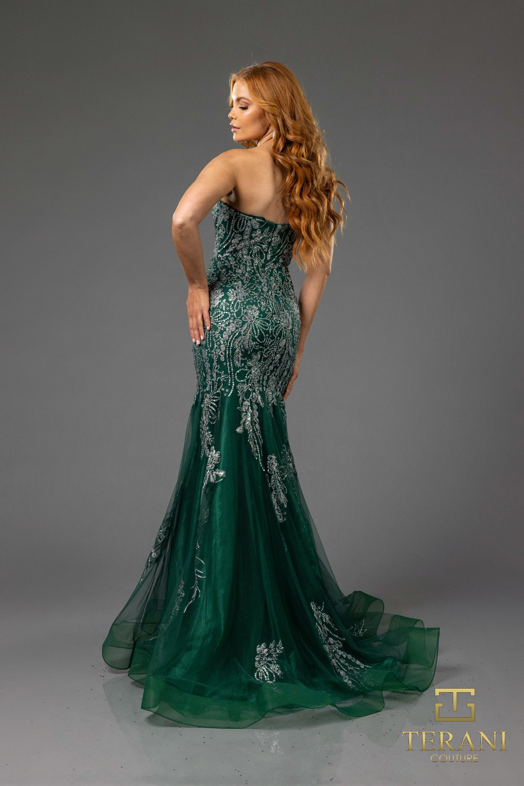 I Dress Cute Terani Couture 251P4641 Tulle Sweetheart Strapless Trumpet Gown - Image 6