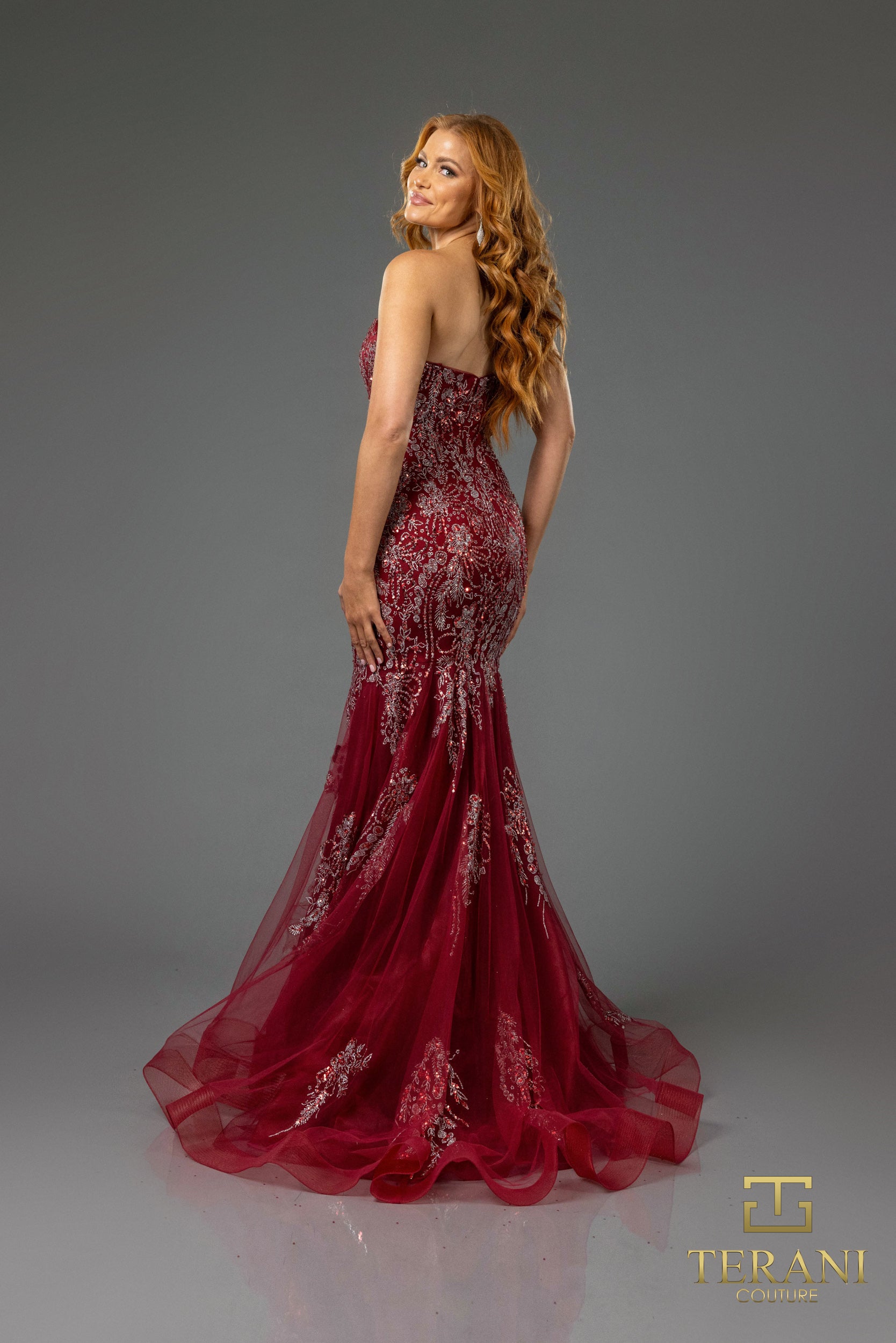 I Dress Cute Terani Couture 251P4641 Tulle Sweetheart Strapless Trumpet Gown - Image 8