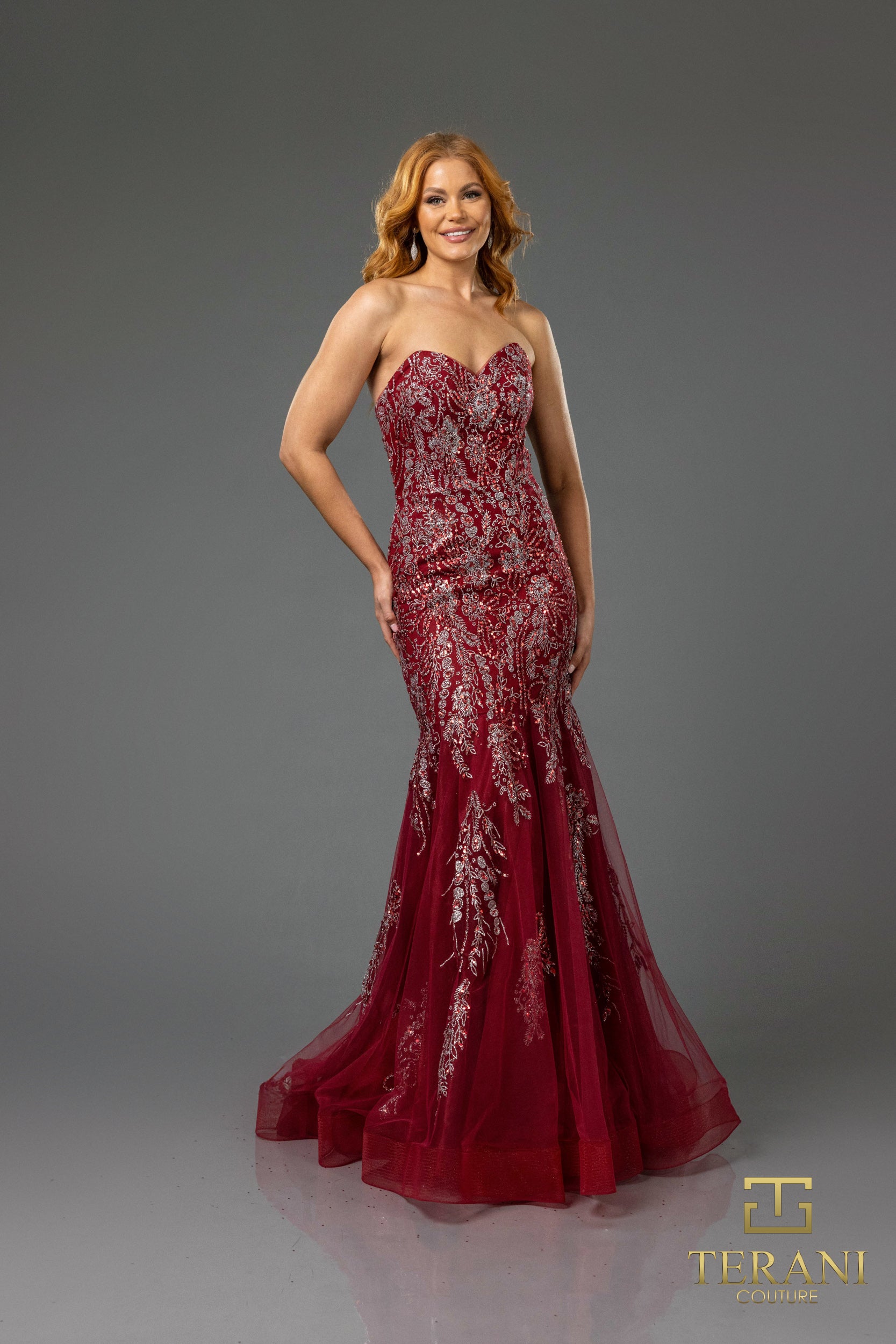 I Dress Cute Terani Couture 251P4641 Tulle Sweetheart Strapless Trumpet Gown - Image 7