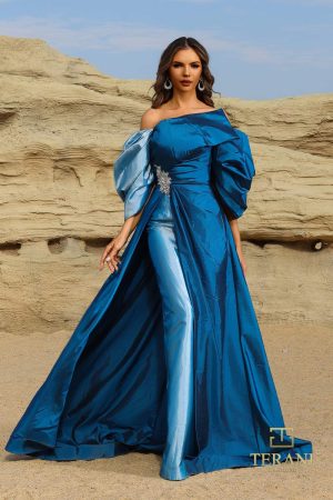 Terani Couture 252E5141 Fit and Flare Long Evening Dress