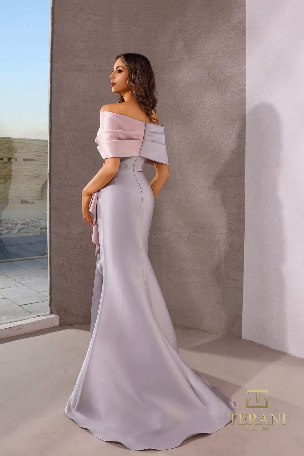 I Dress Cute Terani Couture 252M5324 Mikado Straight Neckline Bodycon Gown - Image 4