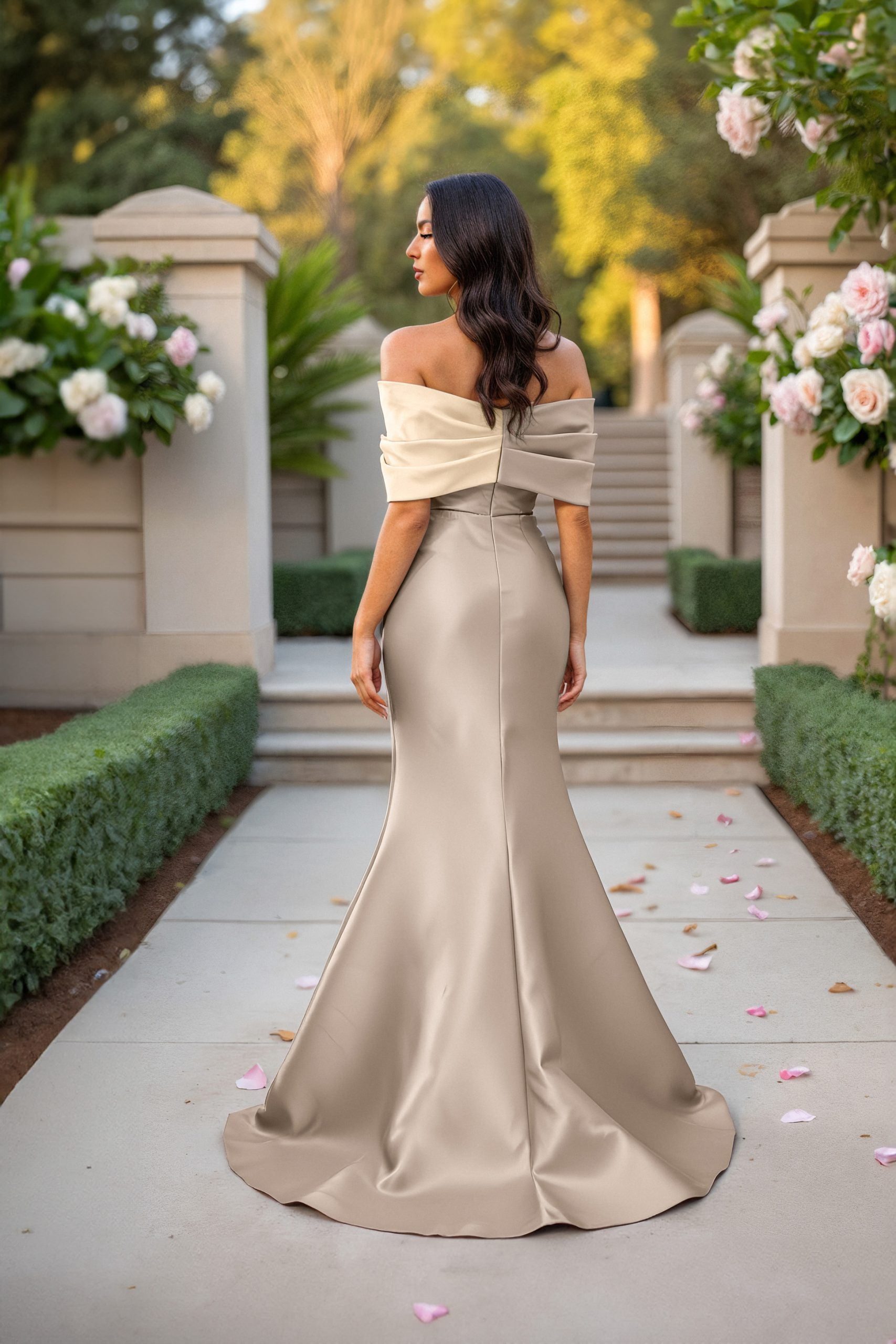 I Dress Cute Terani Couture 252M5324 Mikado Straight Neckline Bodycon Gown - Image 11
