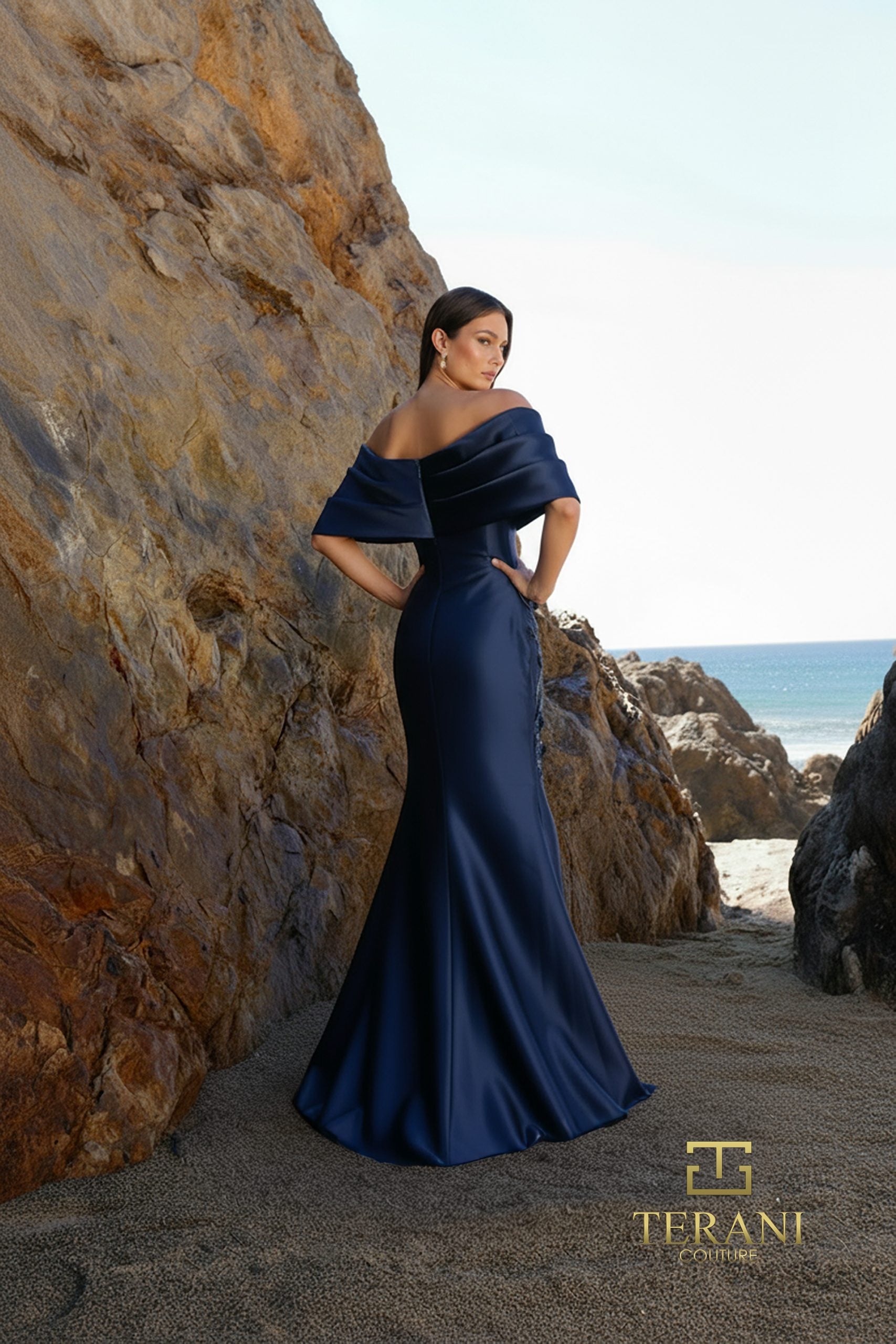 I Dress Cute Terani Couture 252M5324 Mikado Straight Neckline Bodycon Gown - Image 12