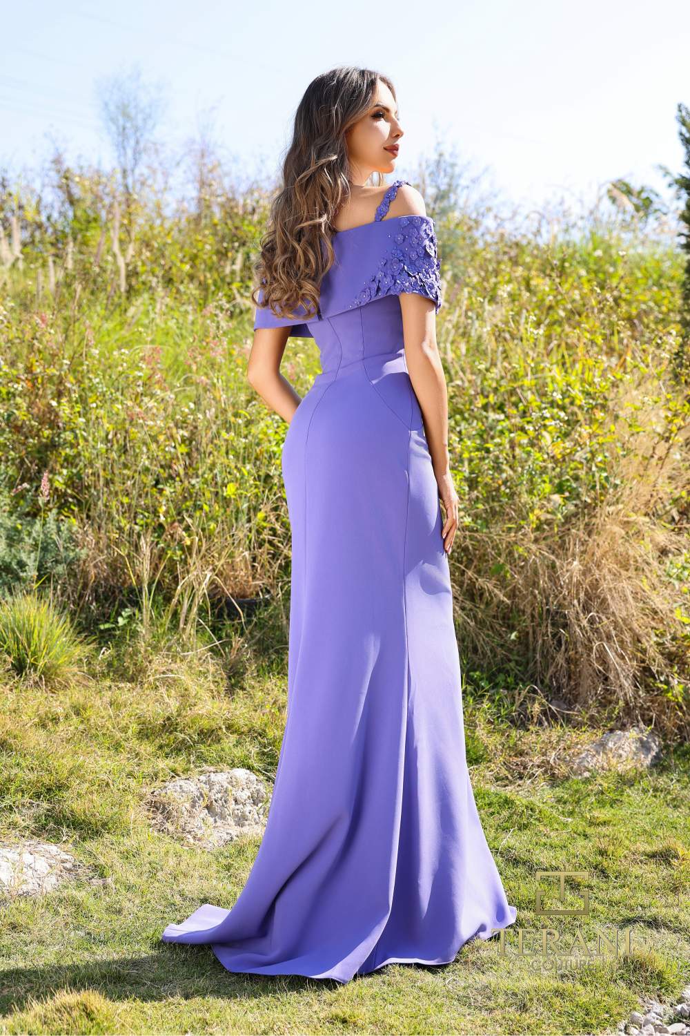 I Dress Cute Terani Couture 252M5347 Straight Neckline Cold Shoulder Gown - Image 2