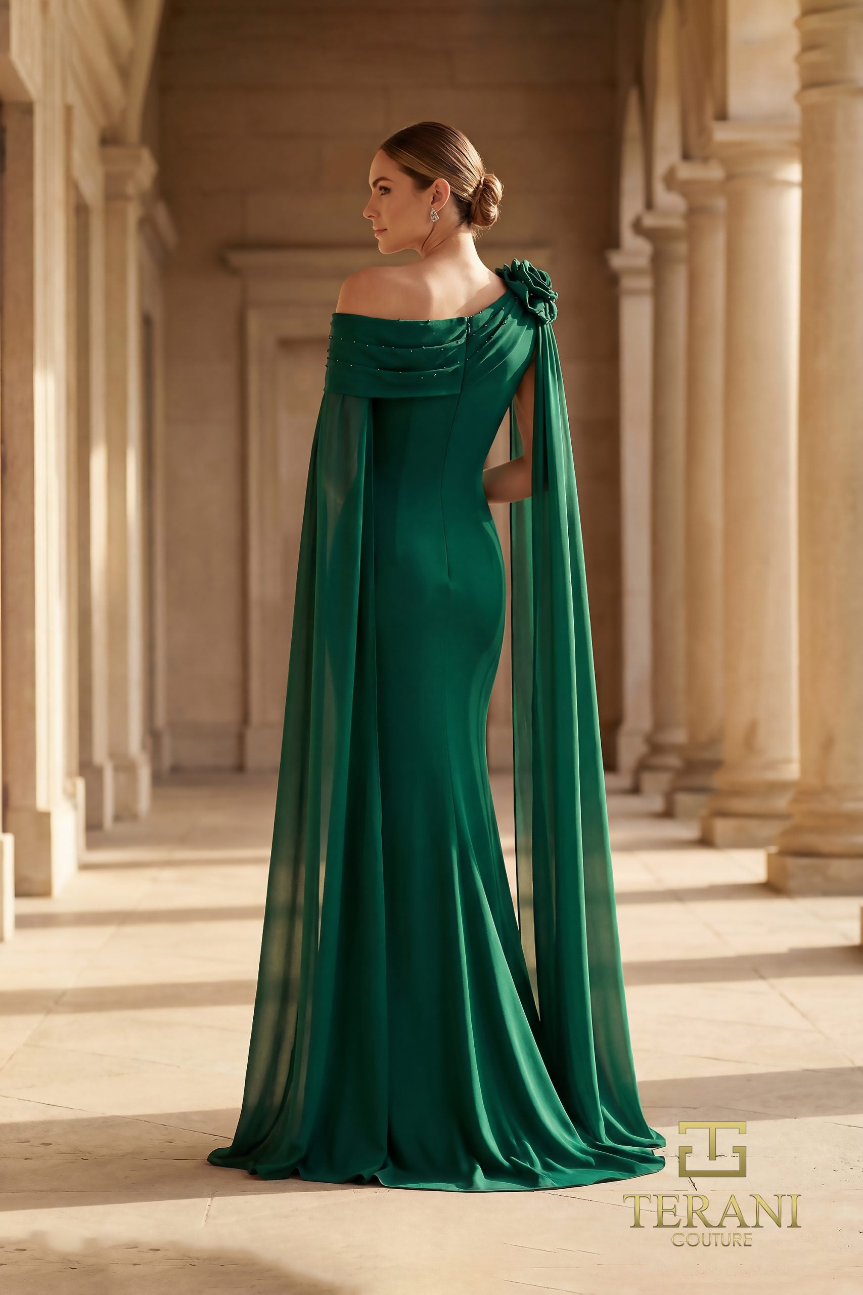 I Dress Cute Terani Couture 261M6474 2-Way Stretch Off-Shoulder Column Gown - Image 4