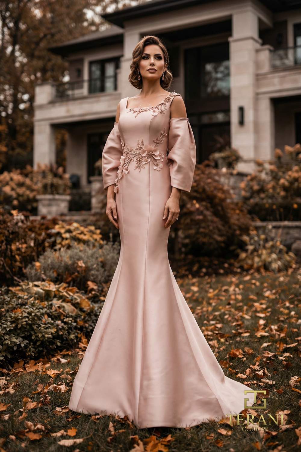 Square Neck Long Mother of the Bride Dress – 262M7253