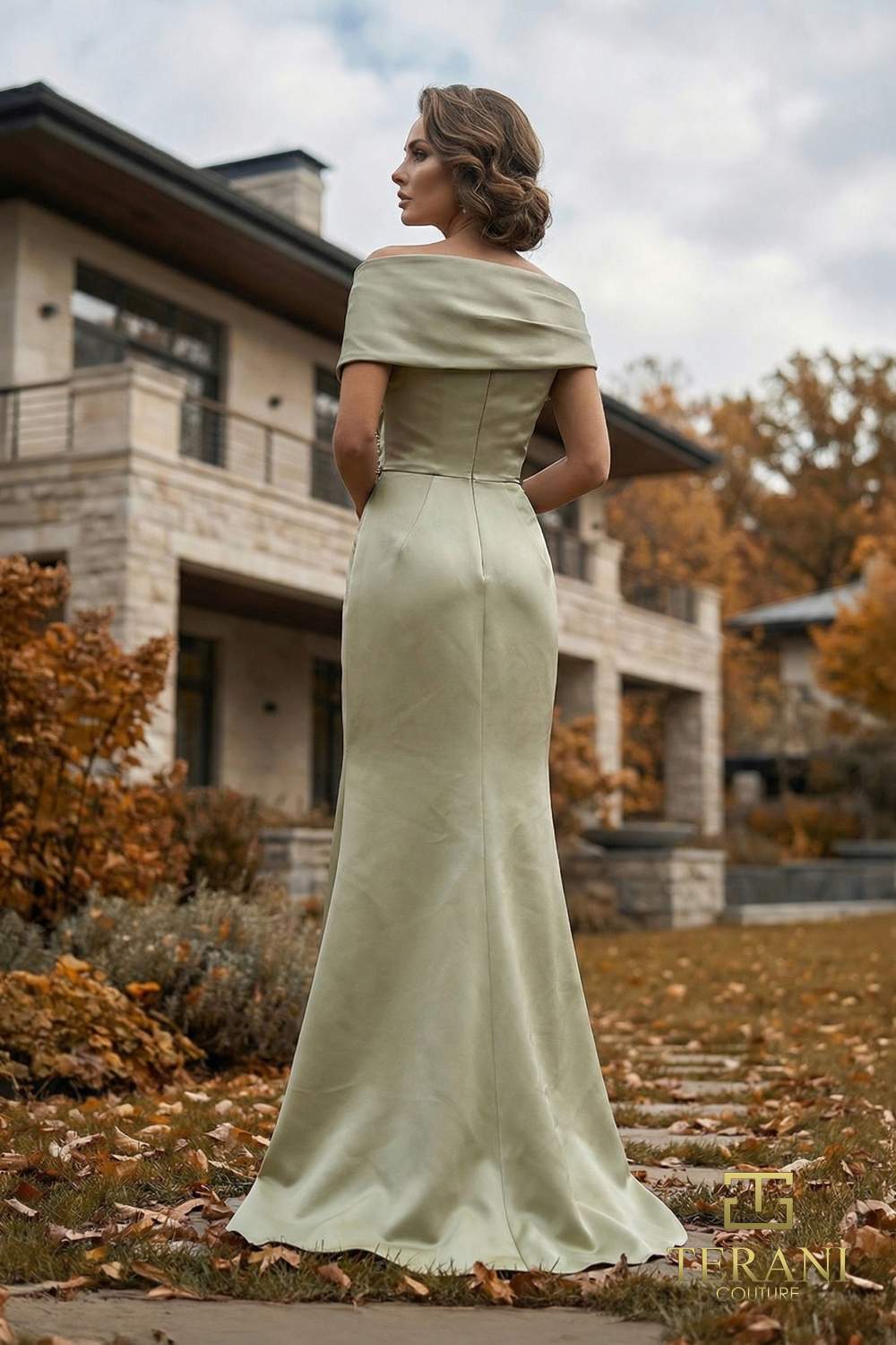 I Dress Cute Off-Shoulder Long Mother of the Bride Sheath Dress - 262M7278 - Image 2