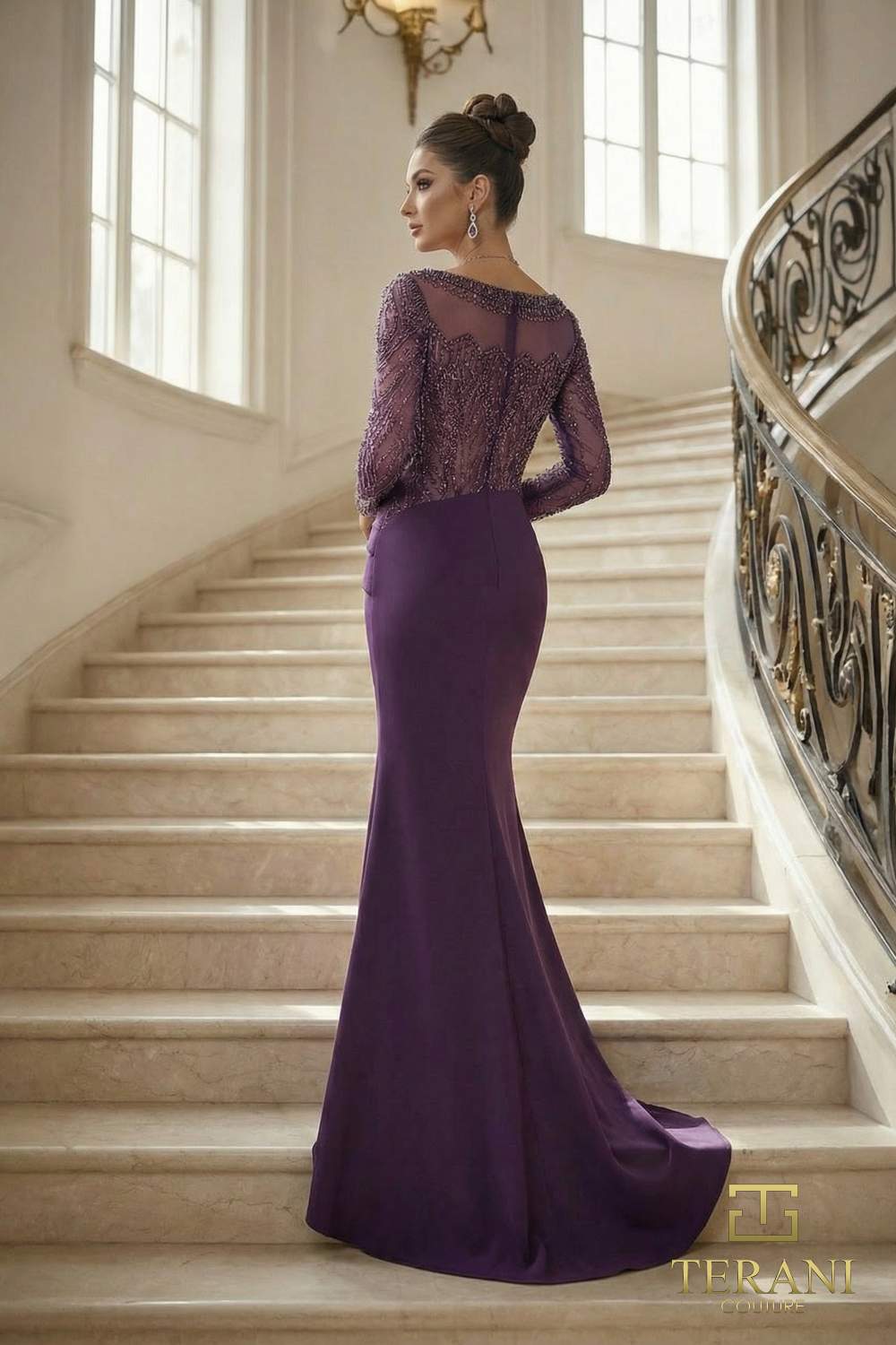 I Dress Cute Round Neck Long Mother of the Bride Dress - 262M7293 - Image 2