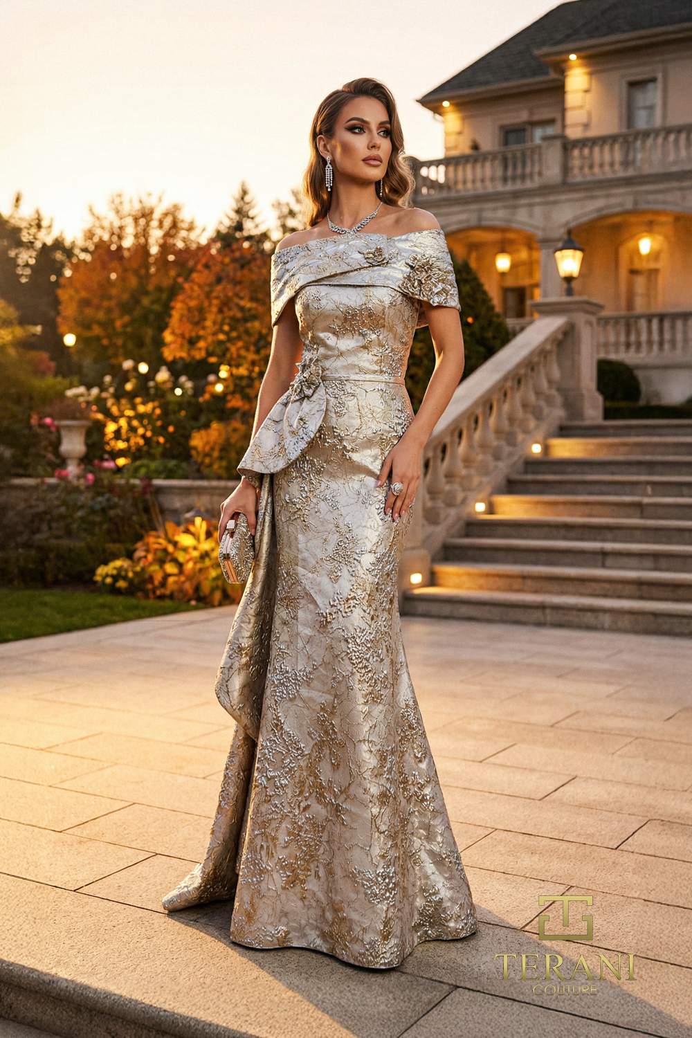 Off-Shoulder Long Mother of the Bride Dress – 262M7303