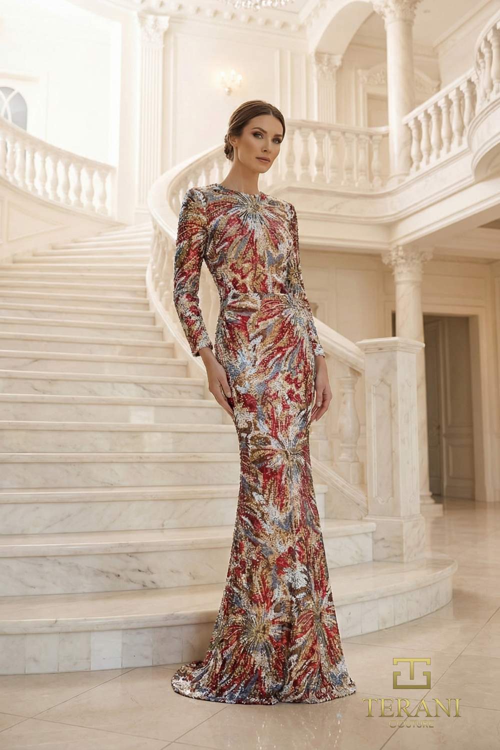 Round Neck Long Mother of the Bride Dress – 262M7320